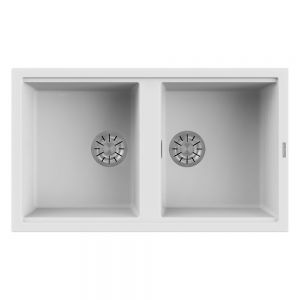 Reginox Best White 2 Bowl Granite Kitchen Sink 860 x 510mm