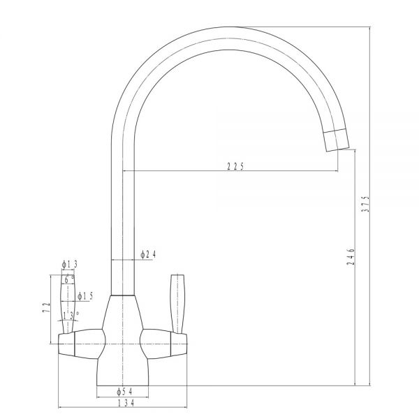 JTP Blink Chrome Swivel Kitchen Mixer Tap #2