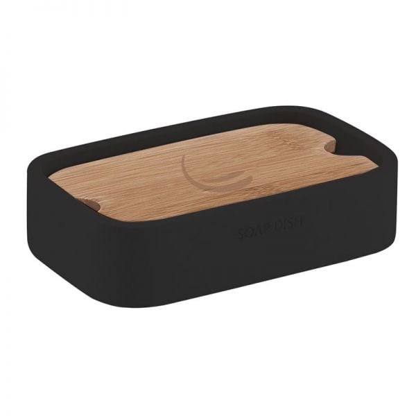 Gedy Ninfea Black and Bamboo Soap Dish