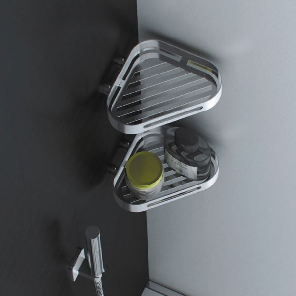 Sonia S5 Fahrenheit Polished Stainless Steel Corner Basket #2