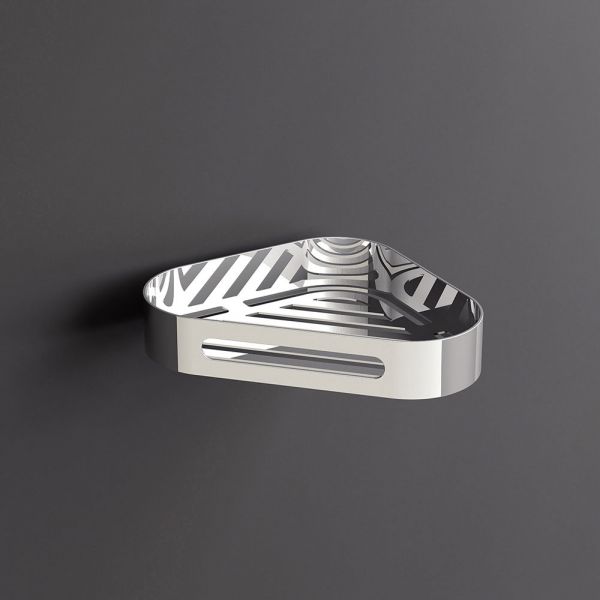 Sonia S5 Fahrenheit Polished Stainless Steel Corner Basket