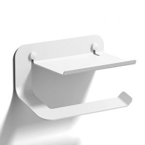Sonia Quick White Toilet Roll Holder with Shelf