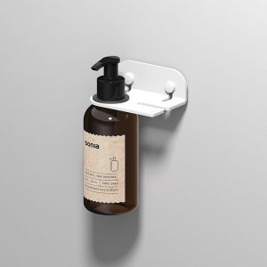 Sonia Quick Soap Dispenser with White Holder and Robe Hook