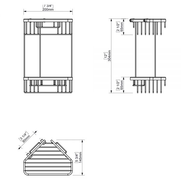 Sonia Chrome Double Corner Shower Basket #2