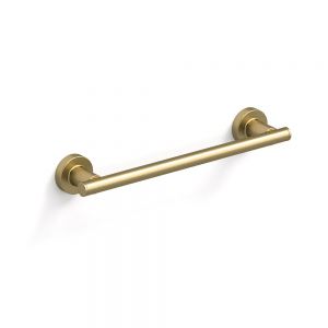 Sonia Tecno Project Brushed Brass Wall Mounted Towel Rail 330mm