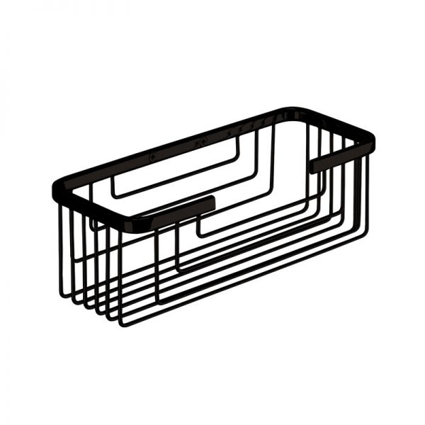 Gedy Black Wall Mounted Rectangular Shower Basket