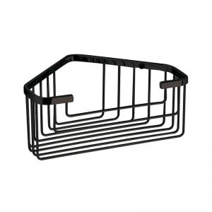 Gedy Black Wall Mounted Corner Shower Basket