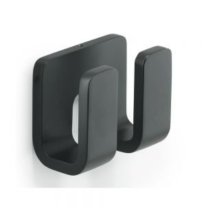 Gedy Outline Matt Black Wall Mounted Double Robe Hook