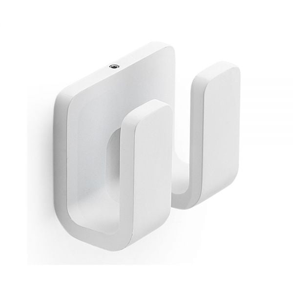 Gedy Outline Matt White Wall Mounted Double Robe Hook