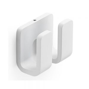 Gedy Outline Matt White Wall Mounted Double Robe Hook