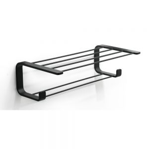 Gedy Outline Matt Black Double Towel Rack