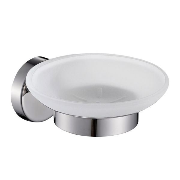 Gedy G Pro Frosted Glass Soap Dish with Chrome Fixings