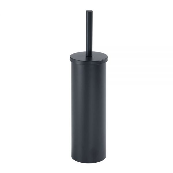 Gedy Flip Matt Black Freestanding Toilet Brush Set