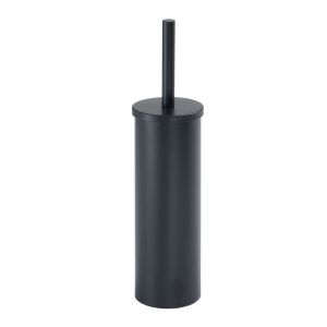 Gedy Flip Matt Black Freestanding Toilet Brush Set