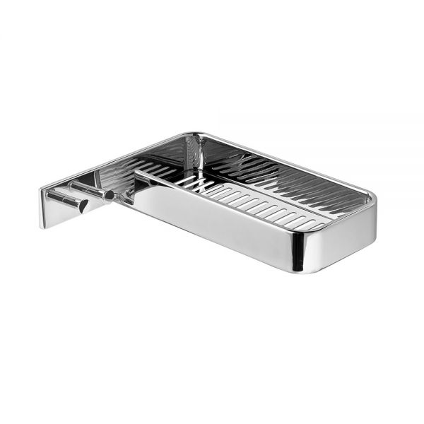 Gedy Il Giglio Chrome Corner Shower Basket with Hooks