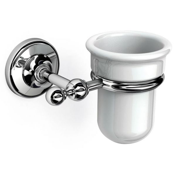 Origins Living Albany Chrome and White Tumbler Holder