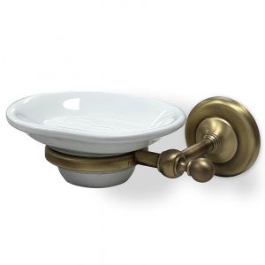 Origins Living Albany Aged Brass and White Soap Dish