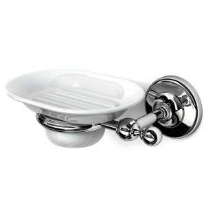 Origins Living Albany Chrome and White Soap Dish