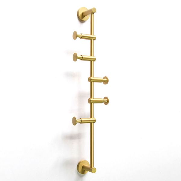 Origins Living Brushed Brass Archer Vertical Rail with 5 Hooks