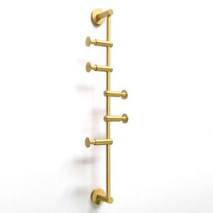 Origins Living Brushed Brass Archer Vertical Rail with 5 Hooks