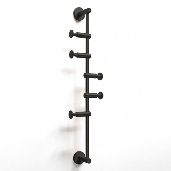 Origins Living Black Archer Vertical Rail with 5 Hooks