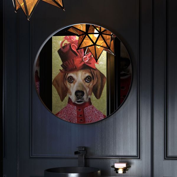 Origins Living City Black 600 x 600 Round Bathroom Mirror #3