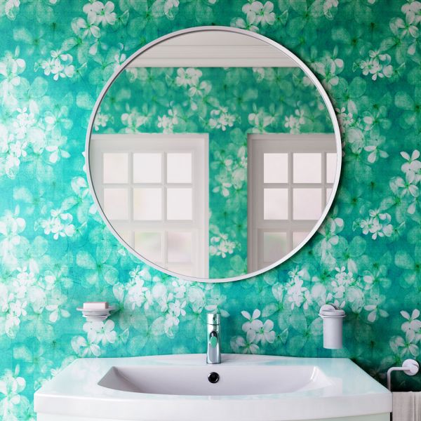 Origins Living Docklands White 800 x 800 Round Bathroom Mirror #2