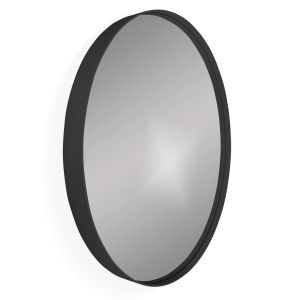 Origins Living City Black 800 x 800mm Round Bathroom Mirror