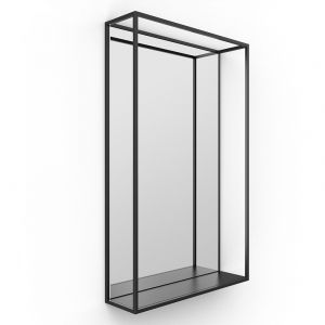 Origins Living Docklands Black Mirror with Shelf 500 x 800mm