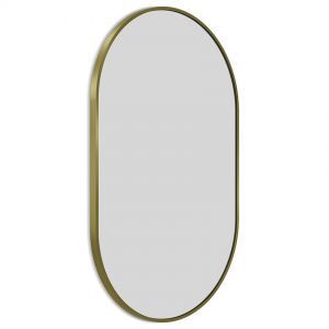 Origins Living Docklands Brushed Brass 500 x 800mm Capsule Bathroom Mirror