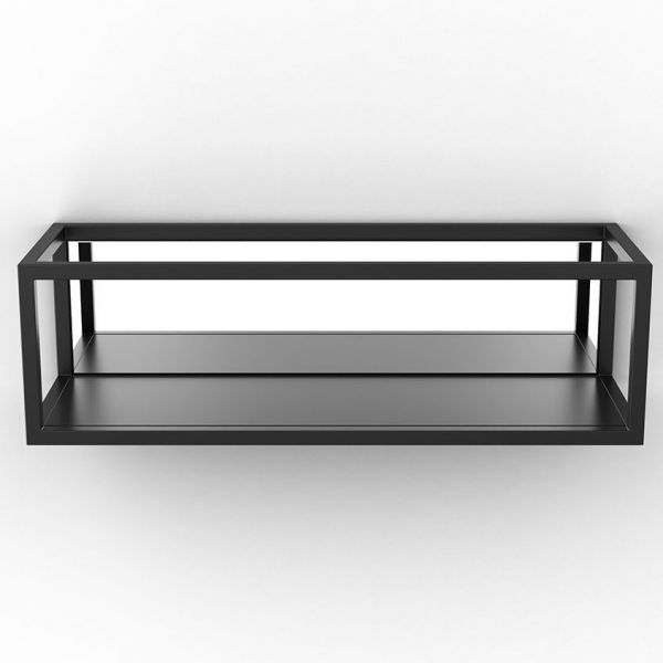 Origins Living Docklands Black Rectangular Shelf with Mirror 400 x 120mm #2