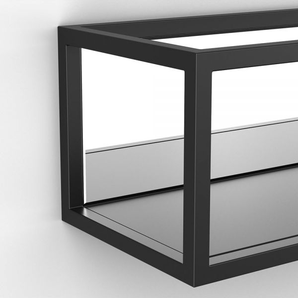 Origins Living Docklands Black Rectangular Shelf with Mirror 400 x 120mm #3