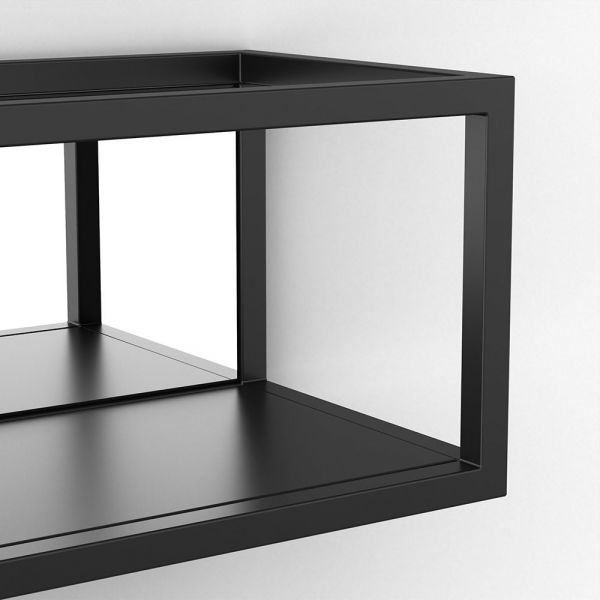 Origins Living Docklands Black Rectangular Shelf with Mirror 400 x 120mm #4
