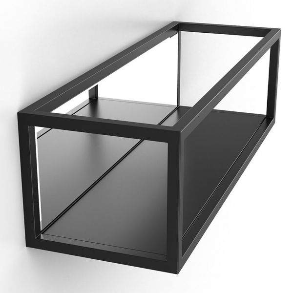 Origins Living Docklands Black Rectangular Shelf with Mirror 400 x 120mm #5