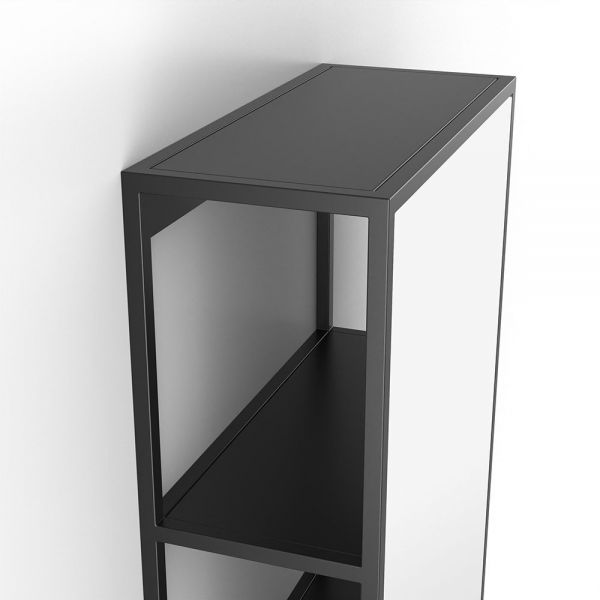 Origins Living Dockside Mirror With Black Open Shelving 300 x 600mm #3