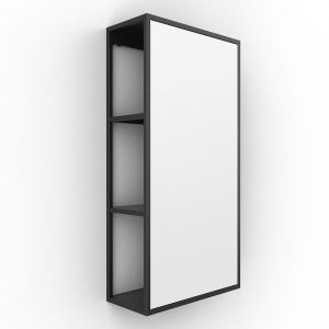 Origins Living Dockside Mirror With Black Open Shelving 300 x 600mm