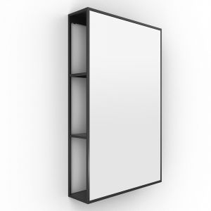 Origins Living Dockside Mirror With Black Open Shelving 500 x 800mm