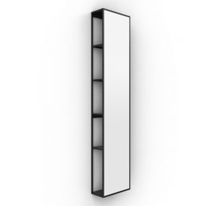 Origins Living Dockside Mirror With Black Open Shelving 1400 x 300mm