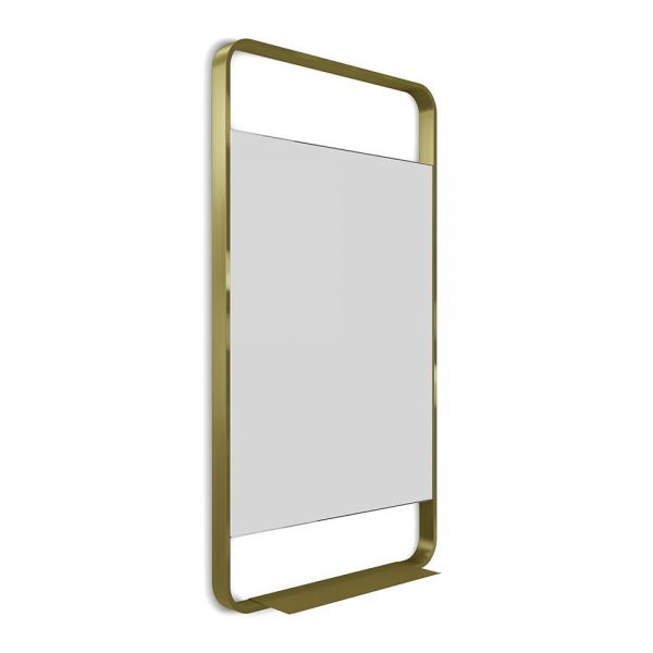 Origins Living Ludgate Brushed Brass 550 x 1000mm Rectangular Bathroom Mirror with Shelf