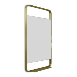 Origins Living Ludgate Brushed Brass 550 x 1000mm Rectangular Bathroom Mirror with Shelf