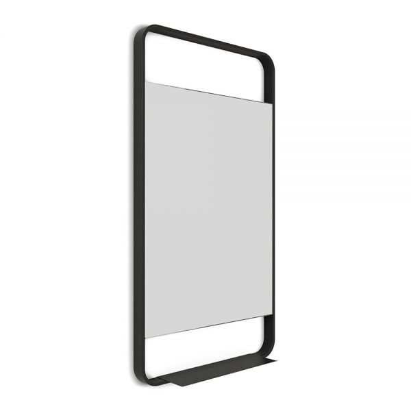 Origins Living Ludgate Black 550 x 1000mm Rectangular Bathroom Mirror with Shelf