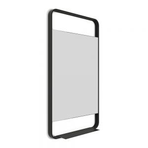 Origins Living Ludgate Black 550 x 1000mm Rectangular Bathroom Mirror with Shelf