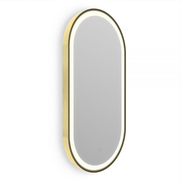 Origins Living Lomax Light Capsule Brushed Brass LED Bathroom Mirror 400 x 800mm