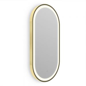 Origins Living Lomax Light Capsule Brushed Brass LED Bathroom Mirror 400 x 800mm