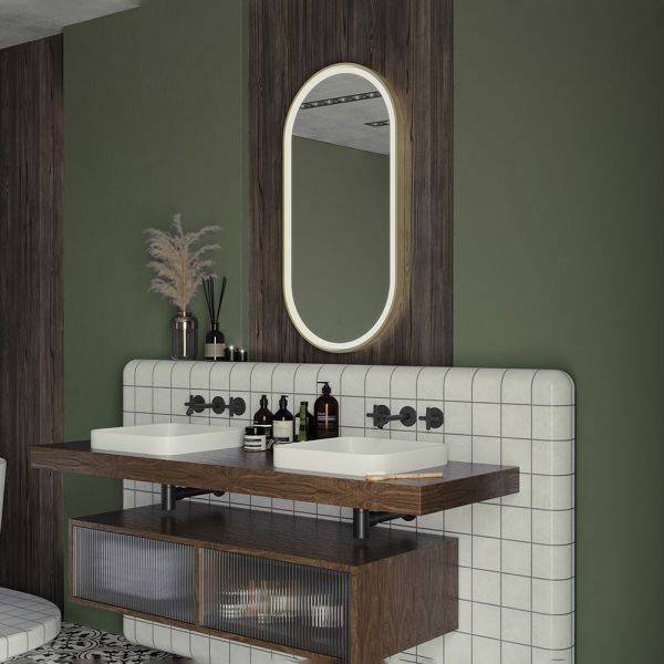 Origins Living Lomax Light Capsule Brushed Brass LED Bathroom Mirror 400 x 800mm #5