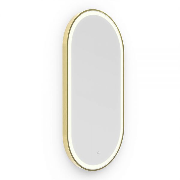 Origins Living Lomax Light Capsule Brushed Brass LED Bathroom Mirror 500 x 1000mm