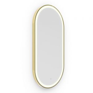 Origins Living Lomax Light Capsule Brushed Brass LED Bathroom Mirror 500 x 1000mm