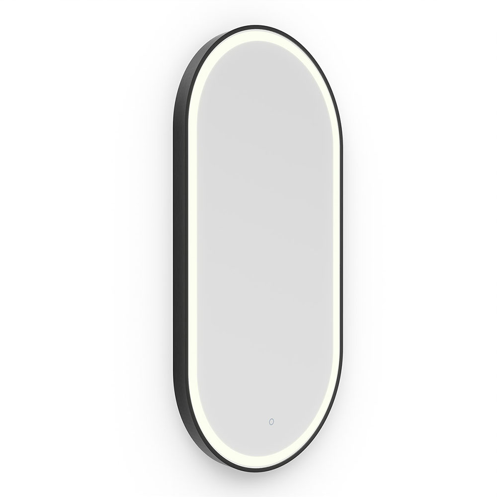 Origins Living Lomax Light Capsule Brushed Black LED Bathroom Mirror 500 x 1000mm BOLML01C051BK