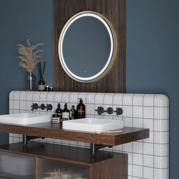 Origins Living Lomax Light Brushed Brass Round Illuminated Mirror 700 x 700mm #5