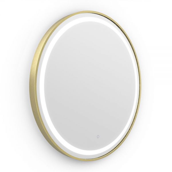 Origins Living Lomax Light Brushed Brass Round Illuminated Mirror 700 x 700mm